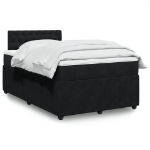 Giroletto a Molle con Materasso Nero 120x190 cm in Velluto