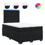Giroletto a Molle con Materasso Nero 120x190 cm in Velluto