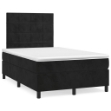 Giroletto a Molle con Materasso Nero 120x190 cm in Velluto