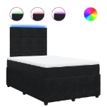 Giroletto a Molle con Materasso Nero 120x190 cm in Velluto