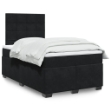 Giroletto a Molle con Materasso Nero 120x190 cm in Velluto