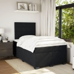 Giroletto a Molle con Materasso Nero 120x190 cm in Velluto