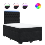 Giroletto a Molle con Materasso Nero 120x190 cm in Velluto