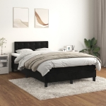 Giroletto a Molle con Materasso Nero 120x190 cm in Velluto