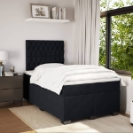 Giroletto a Molle con Materasso Nero 120x190 cm in Velluto