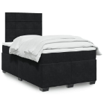 Giroletto a Molle con Materasso Nero 120x190 cm in Velluto