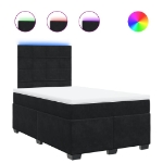 Giroletto a Molle con Materasso Nero 120x190 cm in Velluto