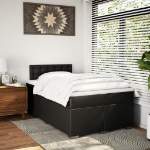 Giroletto a Molle con Materasso Nero 120x200 cm in Similpelle
