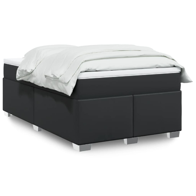 Giroletto a Molle con Materasso Nero 120x200 cm in Similpelle