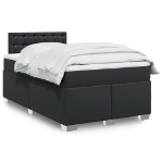 Giroletto a Molle con Materasso Nero 120x200 cm in Similpelle