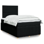 Giroletto a Molle con Materasso Nero 120x200 cm in Tessuto