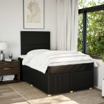 Giroletto a Molle con Materasso Nero 120x200 cm in Tessuto
