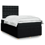 Giroletto a Molle con Materasso Nero 120x200 cm in Tessuto