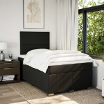 Giroletto a Molle con Materasso Nero 120x200 cm in Tessuto