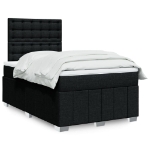 Giroletto a Molle con Materasso Nero 120x200 cm in Tessuto