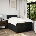 Giroletto a Molle con Materasso Nero 120x200 cm in Tessuto