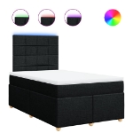 Giroletto a Molle con Materasso Nero 120x200 cm in Tessuto