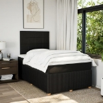 Giroletto a Molle con Materasso Nero 120x200 cm in Tessuto