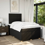 Giroletto a Molle con Materasso Nero 120x200 cm in Tessuto