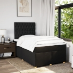 Giroletto a Molle con Materasso Nero 120x200 cm in Tessuto
