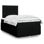 Giroletto a Molle con Materasso Nero 120x200 cm in Tessuto
