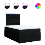 Giroletto a Molle con Materasso Nero 120x200 cm in Tessuto
