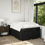 Giroletto a Molle con Materasso Nero 120x200 cm in Tessuto