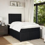 Giroletto a Molle con Materasso Nero 120x200 cm in Velluto