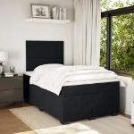 Giroletto a Molle con Materasso Nero 120x200 cm in Velluto