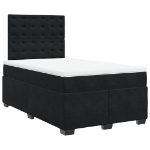 Giroletto a Molle con Materasso Nero 120x200 cm in Velluto