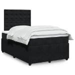 Giroletto a Molle con Materasso Nero 120x200 cm in Velluto