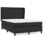 Giroletto a Molle con Materasso Nero 140x190 cm in Similpelle