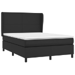 Giroletto a Molle con Materasso Nero 140x190 cm in Similpelle