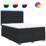 Giroletto a Molle con Materasso Nero 140x190 cm in Similpelle