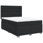 Giroletto a Molle con Materasso Nero 140x190 cm in Similpelle