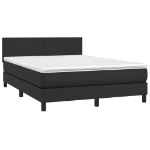 Giroletto a Molle con Materasso Nero 140x190 cm in Similpelle