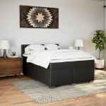 Giroletto a Molle con Materasso Nero 140x190 cm in Similpelle