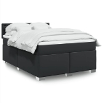 Giroletto a Molle con Materasso Nero 140x190 cm in Similpelle