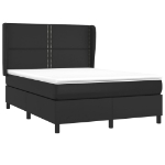 Giroletto a Molle con Materasso Nero 140x190 cm in Similpelle