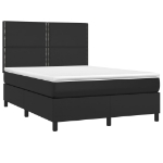Giroletto a Molle con Materasso Nero 140x190 cm in Similpelle