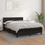 Giroletto a Molle con Materasso Nero 140x190 cm in Similpelle