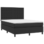 Giroletto a Molle con Materasso Nero 140x190 cm in Similpelle