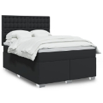 Giroletto a Molle con Materasso Nero 140x190 cm in Similpelle