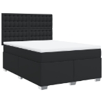 Giroletto a Molle con Materasso Nero 140x190 cm in Similpelle