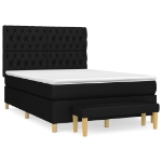 Giroletto a Molle con Materasso Nero 140x190 cm in Tessuto