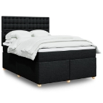 Giroletto a Molle con Materasso Nero 140x190 cm in Tessuto
