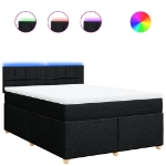 Giroletto a Molle con Materasso Nero 140x190 cm in Tessuto
