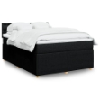 Giroletto a Molle con Materasso Nero 140x190 cm in Tessuto
