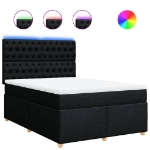 Giroletto a Molle con Materasso Nero 140x190 cm in Tessuto