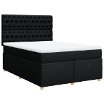 Giroletto a Molle con Materasso Nero 140x190 cm in Tessuto